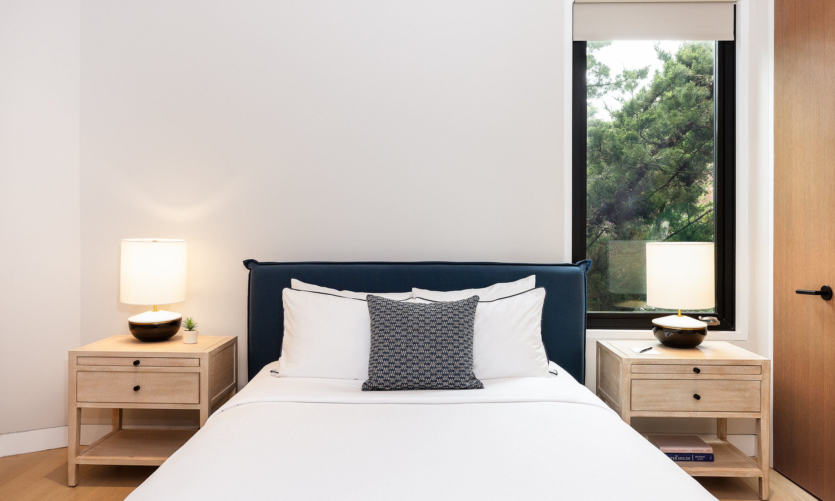 The second bedroom in the Ocean View Two Bedroom Residence at Gurney's Montauk Resort