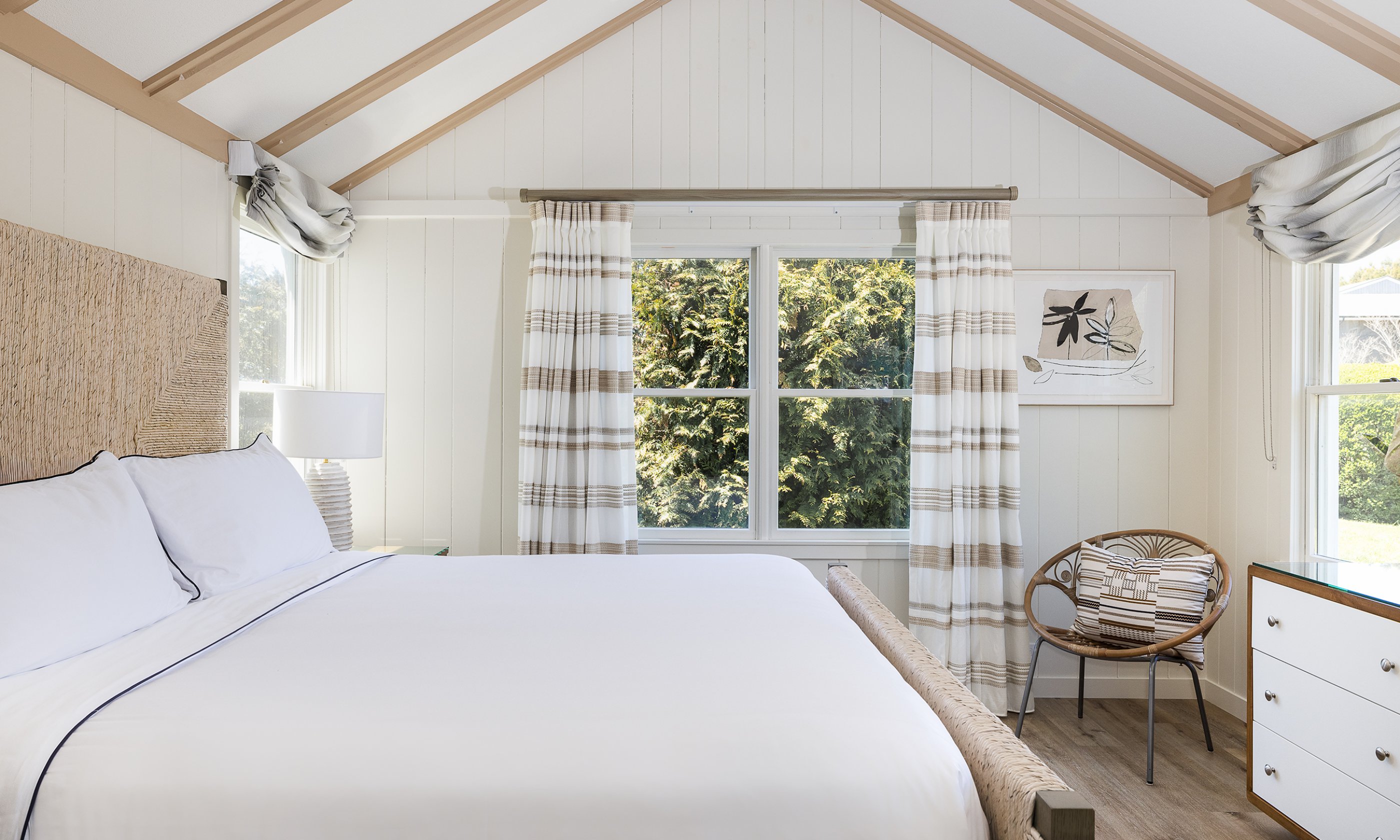 The second of three bedrooms in the Ocean View Three Bedroom Cottage at Gurney's Montauk Resort