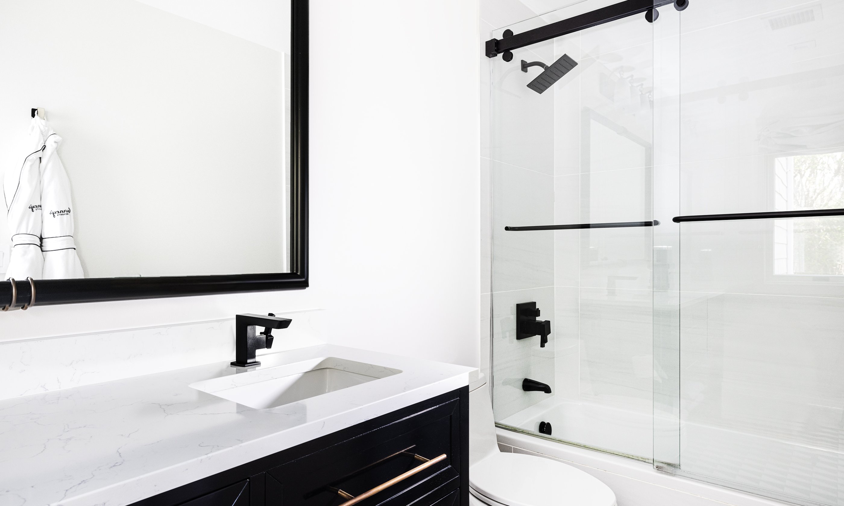 The second of three bathrooms in the Ocean View Three Bedroom Cottage at Gurney's Montauk Resort