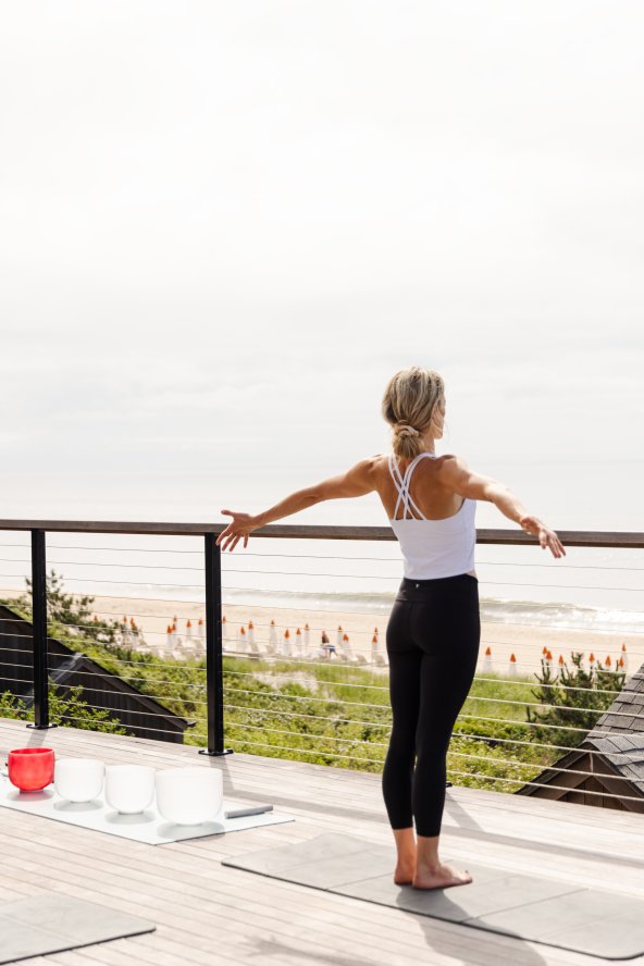 Yoga pose on the beach