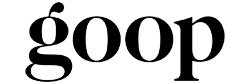 Goop logo black against white background.