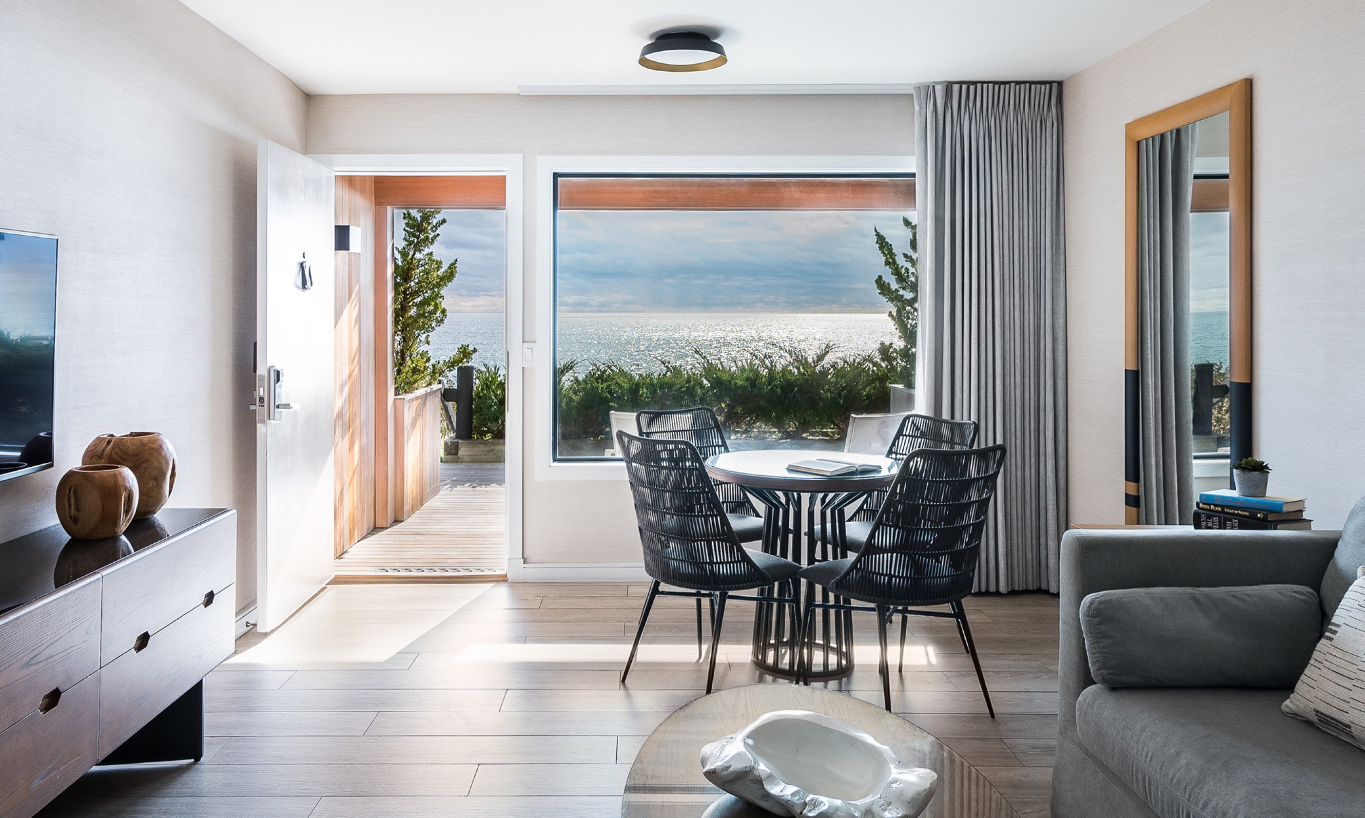 The entryway of the One Bedroom Oceanfront Suite at Gurney's Montauk Resort